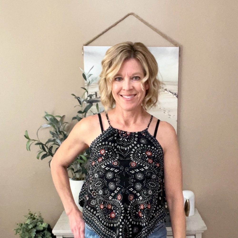 Bohemian Black and Red Women's Bandana Top